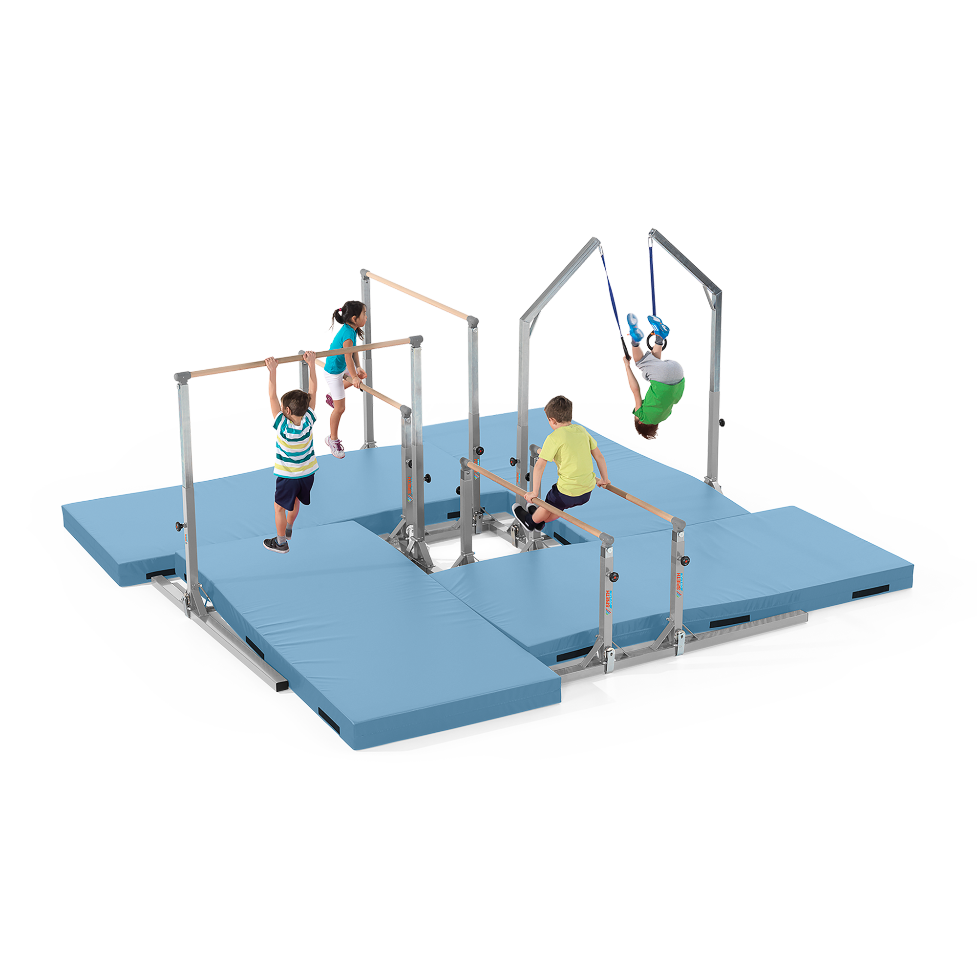Vier-Stationen Rahmen mit  4 Geräten "Gym & Fun"