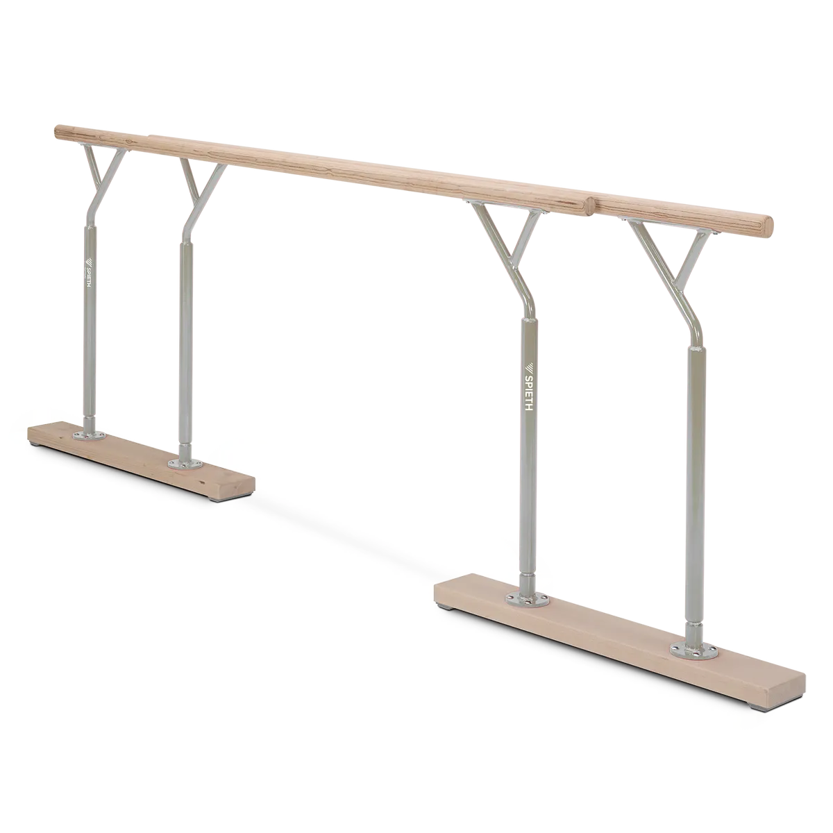 SPIETH – Übungsbarren, 105 cm hoch, Holmlänge 250 cm, silber